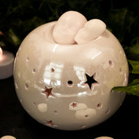 White Iridescent Oil Burner/Wax Warmer