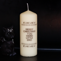 Little Emo Christmas Pillar Candle