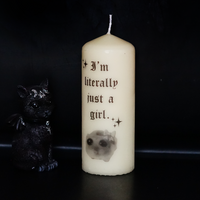 Just A Girl Pillar Candle (VG)