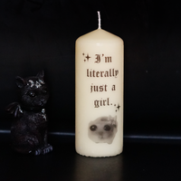 Just A Girl Pillar Candle (VG)