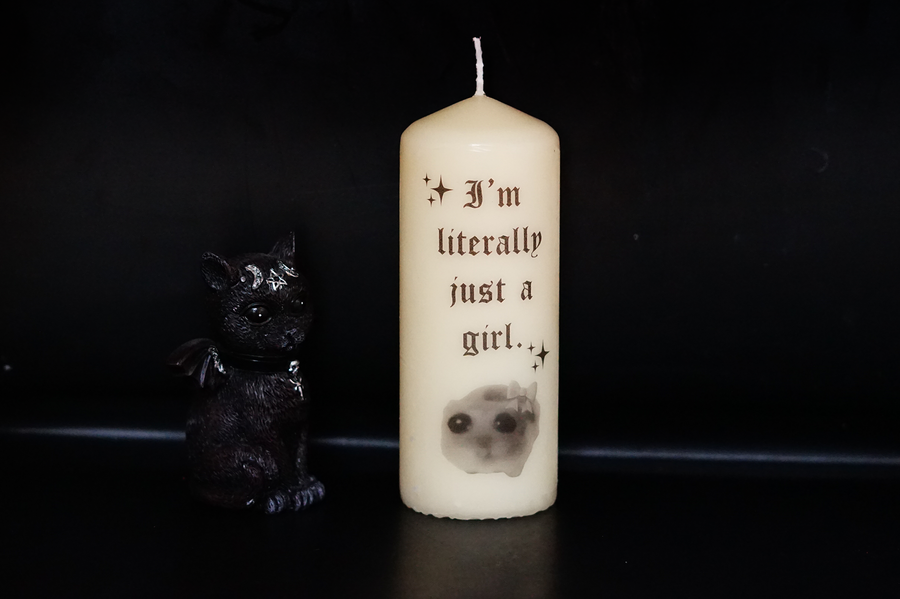 Just A Girl Pillar Candle (VG)