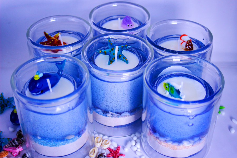 Aquarium Sage and Sea Salt Gel Wax Scented Candle
