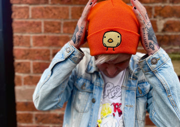 Neon Orange Embroidered CHICC Beanie