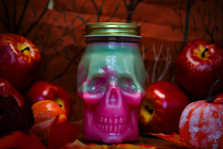 Poison Toffee Apple Scented Skully Candle (VG)