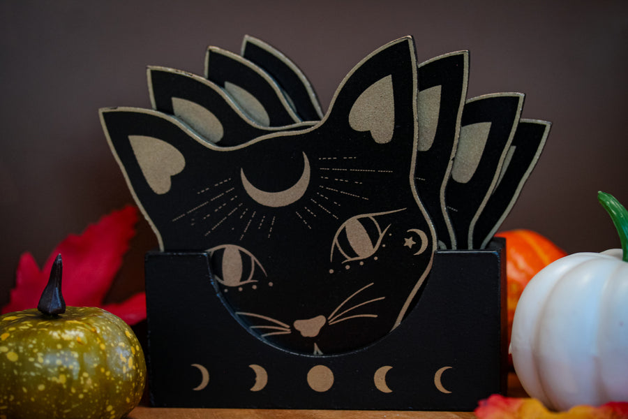 Spooky Mischief Mog Candle Coaster (Holder Optional)