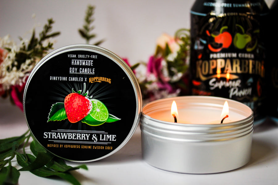 RinkyDink x Kopparberg UK Scented Candle - Strawberries and Lime (VG)