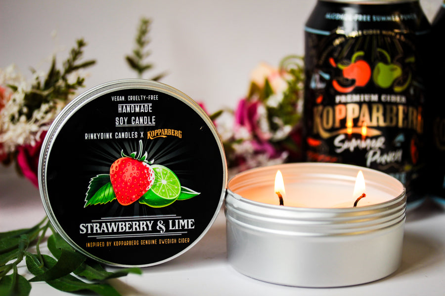 RinkyDink x Kopparberg UK Scented Candle - Strawberries and Lime (VG)