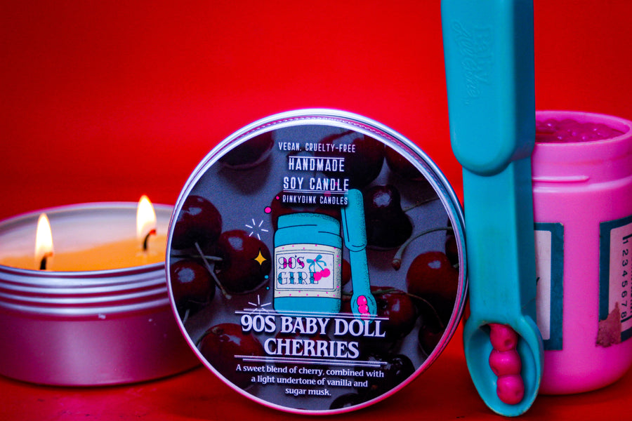 90s Baby Doll Cherries Scented Candle (VG)
