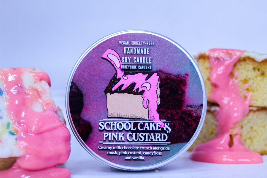 School Cake and Pink Custard Scented Candle (VG)