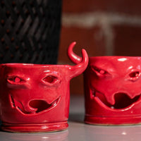 Wonky Little Devil Tea Light Holder/Match storage