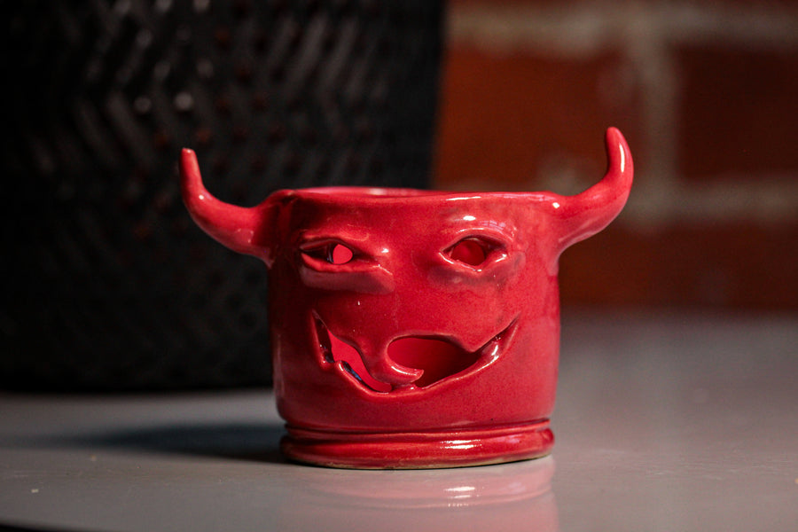 Wonky Little Devil Tea Light Holder/Match storage