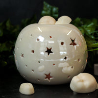 White Iridescent Oil Burner/Wax Warmer