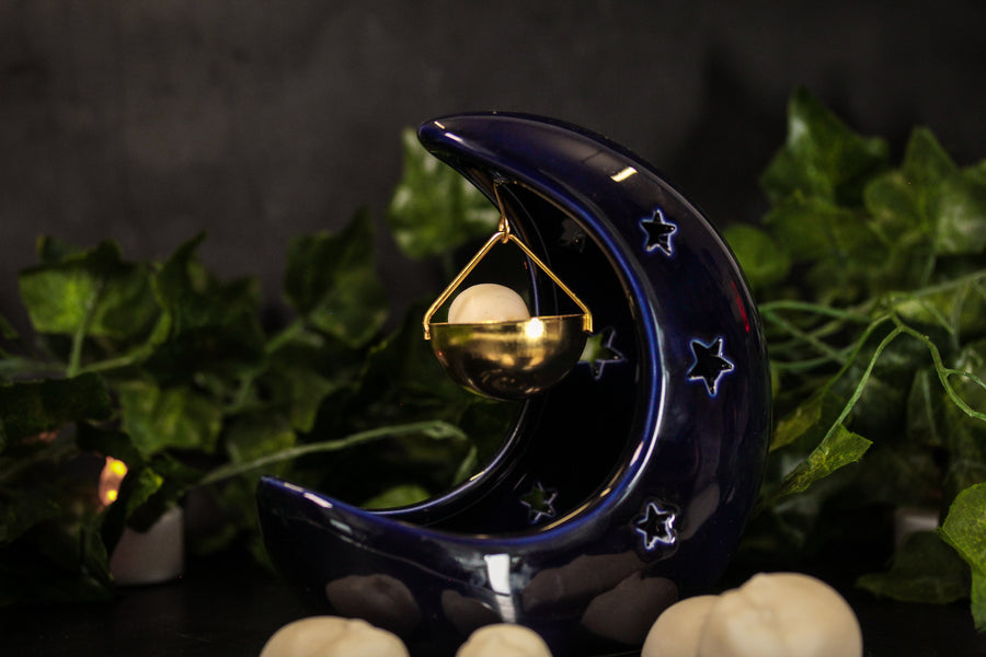 Blue Hanging Moon Oil Burner/Wax Warmer