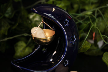 Blue Hanging Moon Oil Burner/Wax Warmer