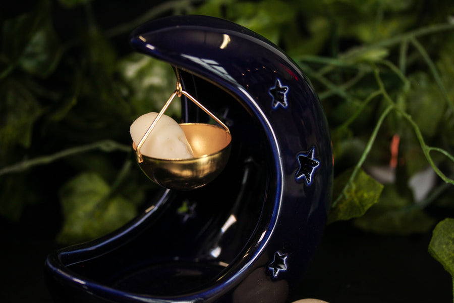 Blue Hanging Moon Oil Burner/Wax Warmer