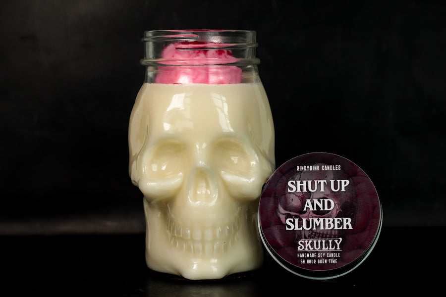 Shut Up and Slumber Skully Scented Candle (VG)