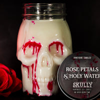 Rose Petals & Holy Water Skully Scented Candle (VG)