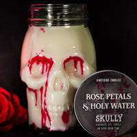 Rose Petals & Holy Water Skully Scented Candle (VG)