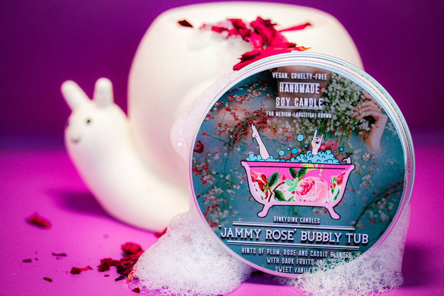 'Jammy Rose' Bubbly Tub Scented Candle (VG)