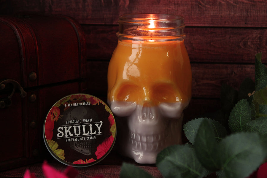 Chocolate Orange Scented Skully Candle (VG)