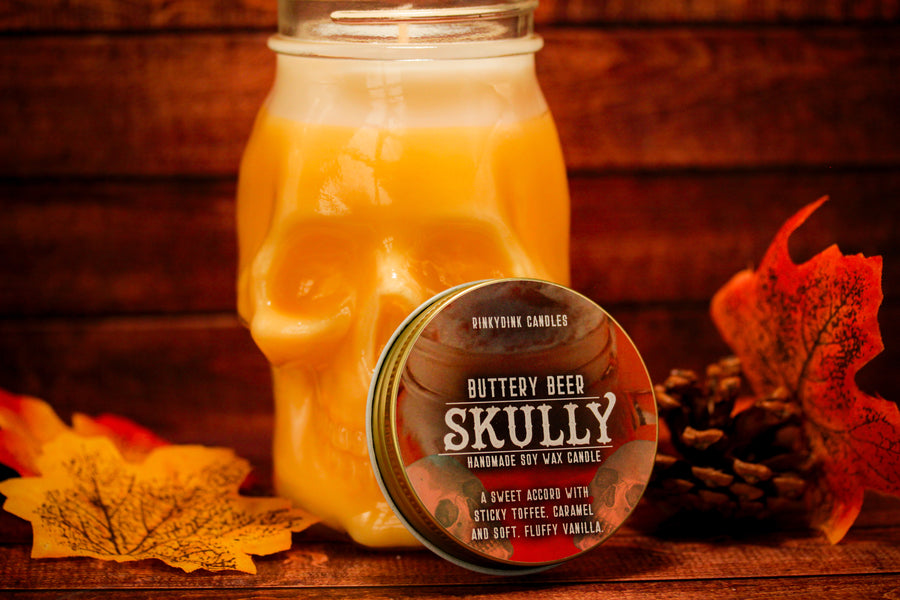 Buttery Beer Scented Skully Candle (VG)