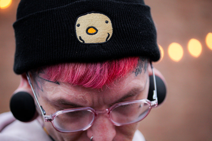 Black Embroidered CHICC Beanie