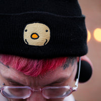 Black Embroidered CHICC Beanie