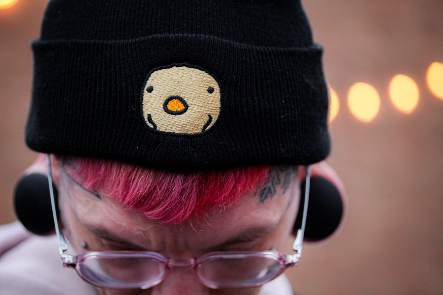 Black Embroidered CHICC Beanie