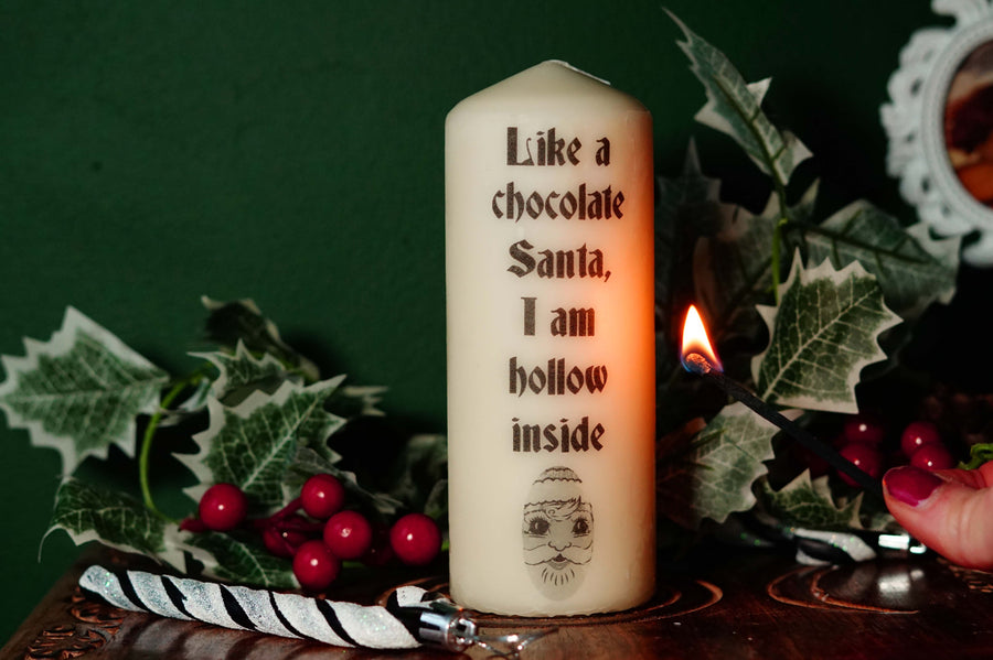 Hollow Inside Christmas Pillar Candle