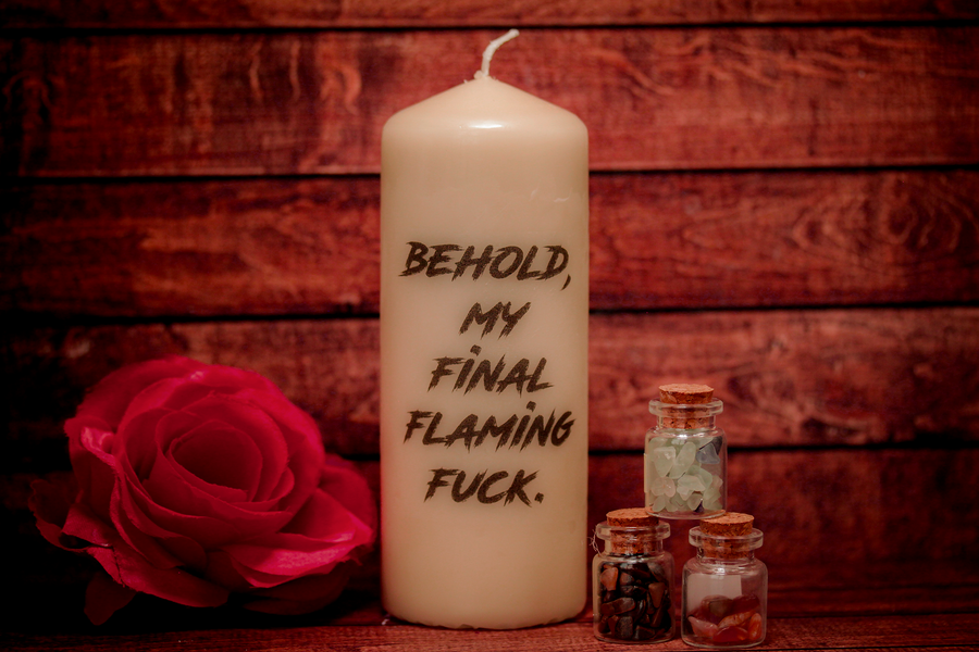 Final Flaming Fuck Pillar Candle