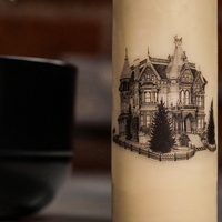 Haunted House Pillar Candle