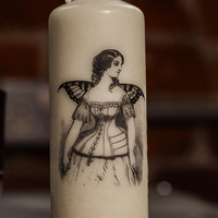 Victorian Butterfly Madame Pillar Candle