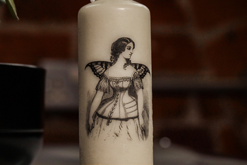 Victorian Butterfly Madame Pillar Candle